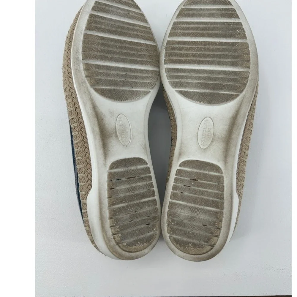 Anne Klein iFlex Blue Striped Beaded Bee Espadrille Loafers Womens 8.5 M Flats